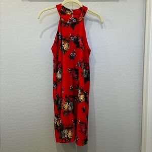 🌺 MTS Red Floral Mini Dress w/ pockets 🌺